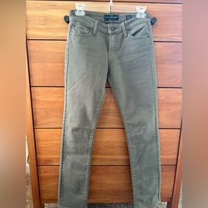 Lucky Brand Straight Leg Mid Rise Jeans in Olive Green